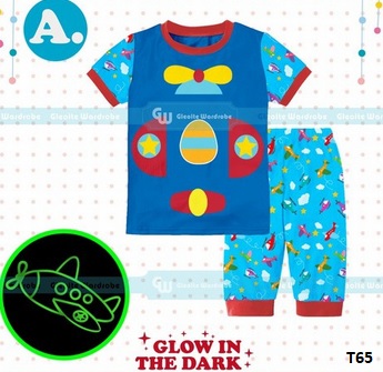 piyama anak glow in the dark